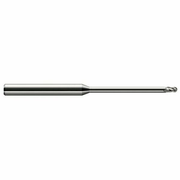 Harvey Tool 0.0620 in. 1/16 Cutter dia. x 0.0930 in. 3/32  x 0.95in. Reach Carbide Ball End Mill, 4 Flutes 752262